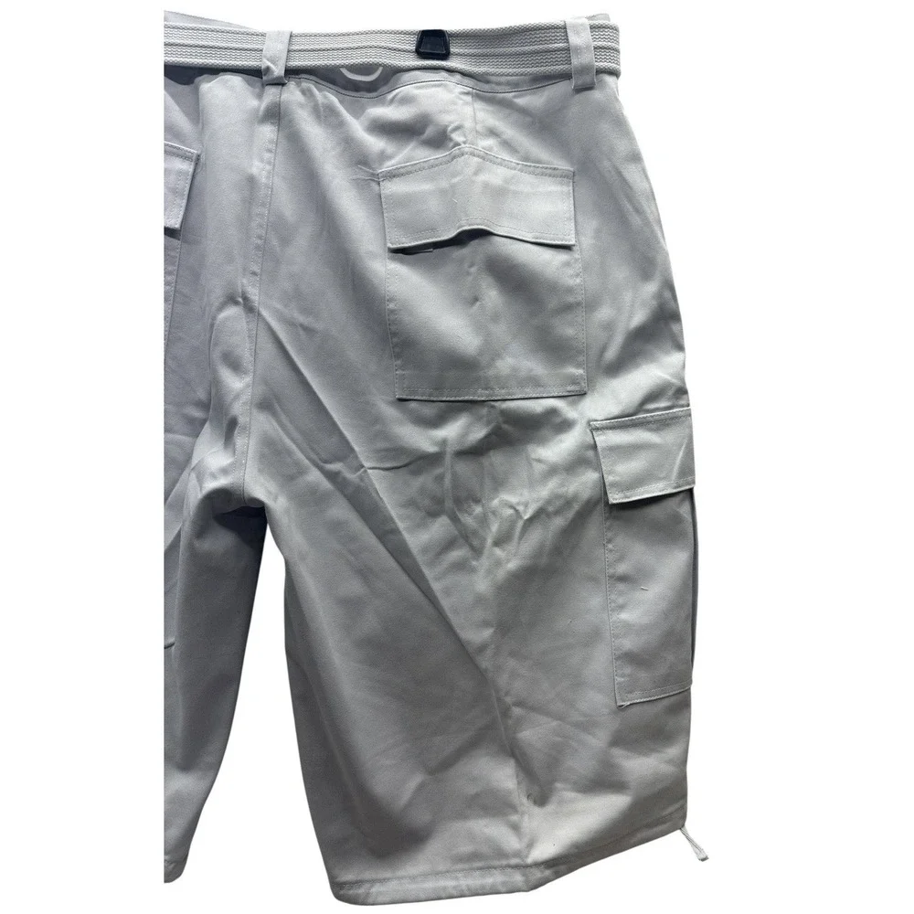 NWT BTL Beyond The Limit 46 Mens Baggy Cargo Shorts / Pants White Skater Hip Hop